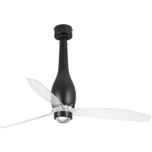 FARO BARCELONA Faro eterfan - led Matt Black, Transparent Ceiling Fan with dc Motor Smart - Remote Included, 3000K