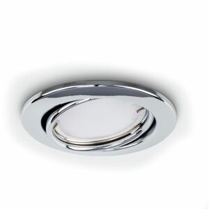 Valuelights - Fire Rated Tiltable GU10 Recessed Ceiling Downlight Spotlight - Chrome - Cool White Bulb