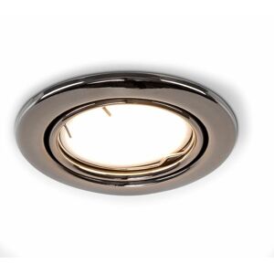 Valuelights - Fire Rated Tiltable GU10 Recessed Ceiling Downlight Spotlight - Black Chrome - Cool White Bulb