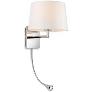 FIRSTLIGHT PRODUCTS Firstlight Grand Wall Lamp with Adjustable Switched Reading Light Chrome with Cream Shade