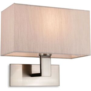 FIRSTLIGHT PRODUCTS Firstlight Raffles Wall Lamp Brushed Steel with Rectangle Oyster Shade