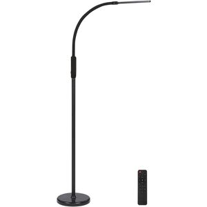 Beliani - Floor led Lamp Office Ambient Light Metal Iron Synthetic Material Touch Switch Dimming Black Apus - Black