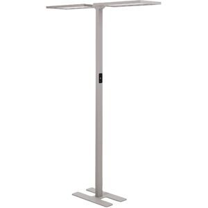 BELIANI Floor led Lamp Office Ambient Task 2-Point Lighting Aluminium Touch Switch Dimming Motion Sensor Silver Sculptor - Silver