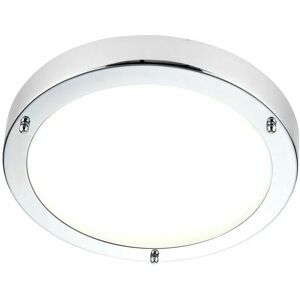 LOOPS Flush Bathroom Ceiling Light Chrome Glass IP44 Round led Cool White Lamp Fitting