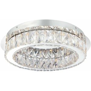 LOOPS Flush Ceiling Mount Light Chrome & Acrylic Round Modern Crystal led Ring Lamp