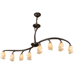 INSPIRED LIGHTING Inspired Mantra Forest Semi Ceililng 8 Light G9 Bar, Brown, Black Oxide