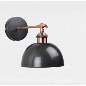 First Choice Lighting - Galley Style Wall Lamp in Industrial Nickel Painted Finish with Antique Copper Detail - Industrial nickel plate with antique