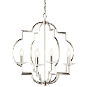 Garland - 4 Light Ceiling Pendant Polished Nickel & Clear Crystal Glass, E14 - Endon