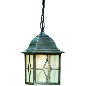 Searchlight Genoa - 1 Light Outdoor Ceiling Pendant Light Black, Silver, E27