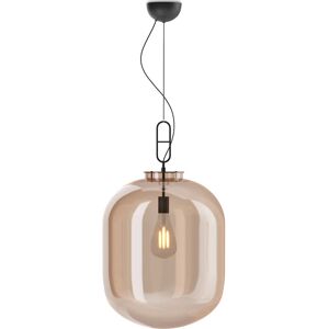 PRIVATEFLOOR Crystal Ceiling Lamp - Pendant Lamp - Large - Grau Amber Glass, Iron - Amber