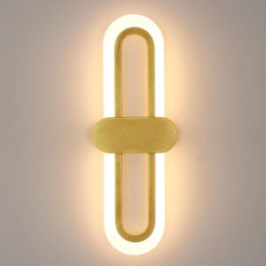 GOECO Gold led Wall Sconce, 18W Indoor Wall Light 3000K Warm White, Acrylic Indoor Wall Light for Living Room, Bedroom, Corridor, 40CM