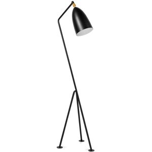 PRIVATEFLOOR Tripod Design Floor Lamp - Living Room Lamp - Hopper Black Steel, Metal - Black