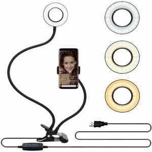 Groofoo - Selfie Ring Light with Cell Phone Holder for Live Streaming/Makeup Black