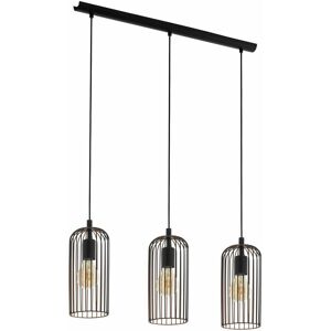 LOOPS Hanging Ceiling Pendant Light Black & Copper Cage 3x E27 Bulb Kitchen Island