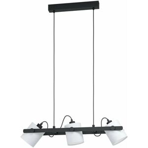 LOOPS Hanging Ceiling Pendant Light Black White Adjustable Spots 3 Bulb Kitchen Lamp