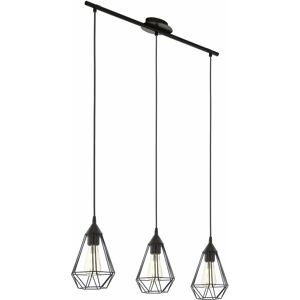 Loops - Hanging Ceiling Pendant Light Black Wire Cage 3x E27 Kitchen Island Feature