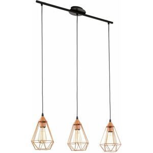 LOOPS Hanging Ceiling Pendant Light Copper Wire Cage 3x E27 Kitchen Island Feature