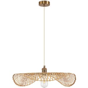 PRIVATEFLOOR Bamboo Ceiling Lamp - Boho Bali Design Pendant Lamp - Bahati Gold Metal, Bamboo - Gold