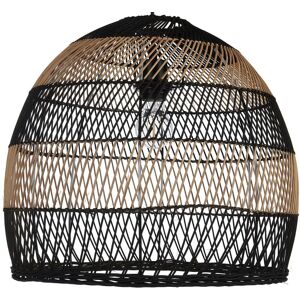 Beliani - Hanging Pendant Light Lamp Lightning Rattan Shade Natural Open Work Black Bumi - Natural