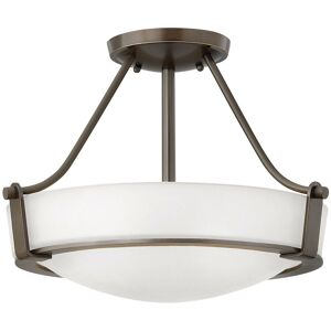 Hathaway - 3 Light Small Semi Flush Ceiling Light Bronze, E27 - Elstead