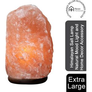 Haven - Himalayan Crystal Handcrafted Salt Lamp Wooden Base, Extra Extra Large