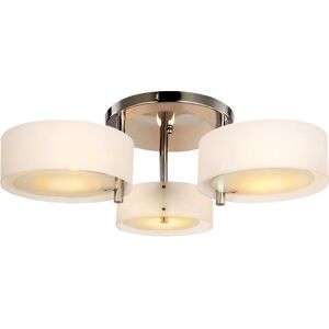 Acrylic Lamp Ceiling Light Pendant Chandelier with 3 Lights Chrome Finish - White - Homcom