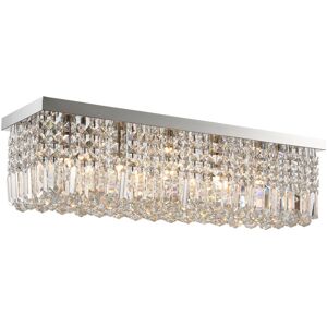 Modern Crystal Ceiling Light Square Chandelier for Home Office Silver - Silver - Homcom