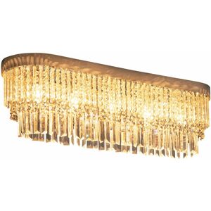 HOMCOM Raindrop Crystal Chandelier Pendant Ceiling Light for Restaurant Kitchen - Silver