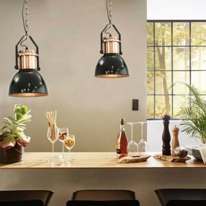 Ceiling Lamp 2 pcs Black Round E27 VD30697 - Hommoo