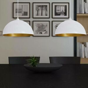 Hommoo Ceiling Lamp 2 pcs Height-adjustable Semi-spherical White VD08550