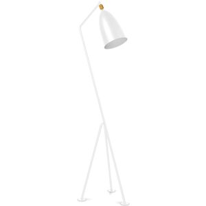 PRIVATEFLOOR Tripod Design Floor Lamp - Living Room Lamp - Hopper White Steel, Metal - White