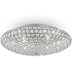 King - 9 Light Indoor Large Flush Light Chrome, G9 - Ideal Lux