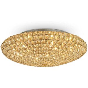 King - 9 Light Indoor Large Flush Light Gold, G9 - Ideal Lux