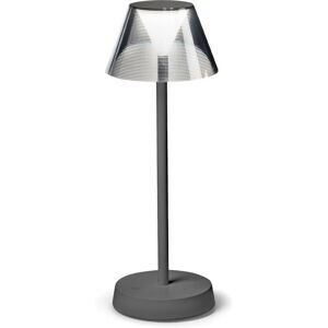 Lolita Dimmable Integrated led Table Lamp Grey, In-Built Switch, 3000K, IP54 - Ideal Lux