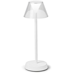 Lolita Dimmable Integrated led Table Lamp White, In-Built Switch, 3000K, IP54 - Ideal Lux