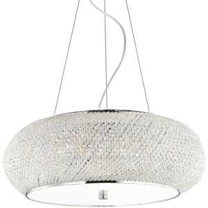 Pasha' - 10 Light Ceiling Pendant Chrome with Crystals, E14 - Ideal Lux