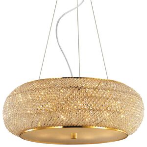 Pasha' - 10 Light Ceiling Pendant Gold with Crystals, E14 - Ideal Lux
