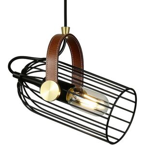 Italux - Antoin - Industrial And Retro Hanging Pendant Black 1 Light , E27