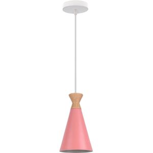 WOTTES Industrial Pendant Lamp Macaron Decoration Ceiling Hanging Light Metal Wooden Chandelier