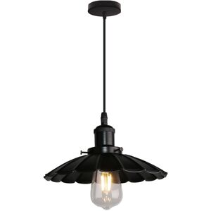 WOTTES Vintage Ceiling Pendant Lighting Fixture Edison Hanging Lamp Black Metal Chandelier Lamp E27