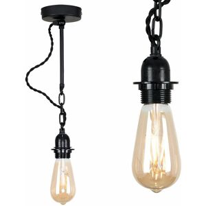 VALUELIGHTS Industrial Matt Black Wall / Ceiling Light Fitting - No Bulb