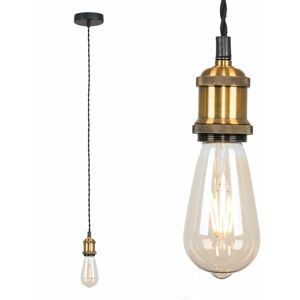 VALUELIGHTS Industrial Antique Brass Suspended Ceiling Pendant Light Fitting