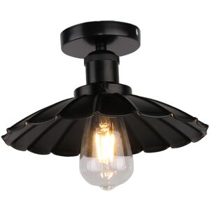 WOTTES E27 Modern Ceiling Lamp Semi Flush Mount Pendant Light Black Metal Chandelier