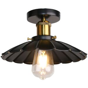 WOTTES Vintage Industrial Ceiling Light Creative Metal Pendant Light Shade Black Hanging Lamp