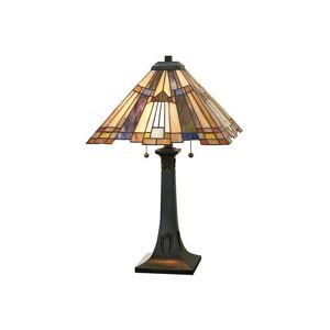 Inglenook - 2 Light Tiffany Table Lamp Bronze, E27 - Elstead