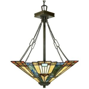 Elstead Inglenook - 3 Light Ceiling Pendant Bronze, Tiffany, E27