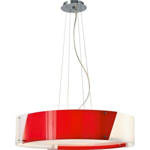 INSPIRED LIGHTING Inspired Clearance - Dakota Pendant Medium 4 Light E27 Polished Chrome/Red & White Acrylic