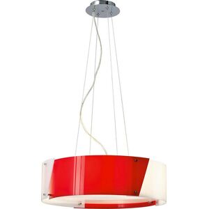 INSPIRED LIGHTING Inspired Clearance - Dakota Pendant Small 4 Light E27 Polished Chrome/Red & White Acrylic