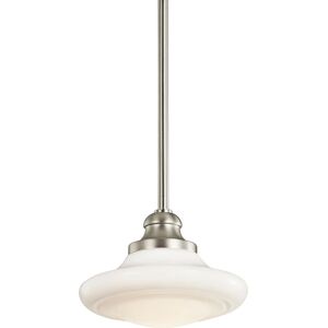 1 Light Small Ceiling Duo-Mount Pendant Brushed Nickel, E27 - Elstead