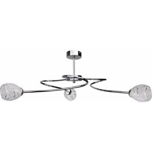 Keter Lighting - Keter Flower Multi Arm Semi Flush Ceiling Light Silver, 63cm, 3x E27